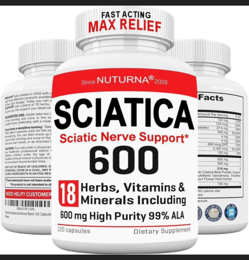 Nuturna Sciatica 600 — 18 Herbs Sciatic Nerve Support (120 caps)