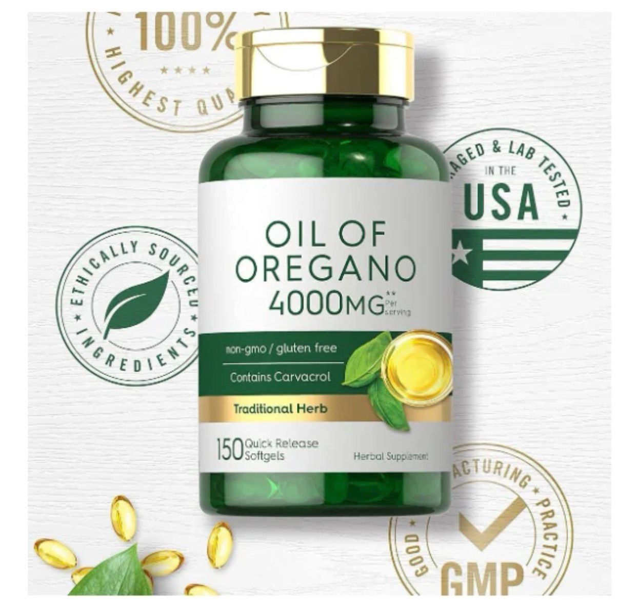 Oil of Oregano 4000mg — 150 softgels