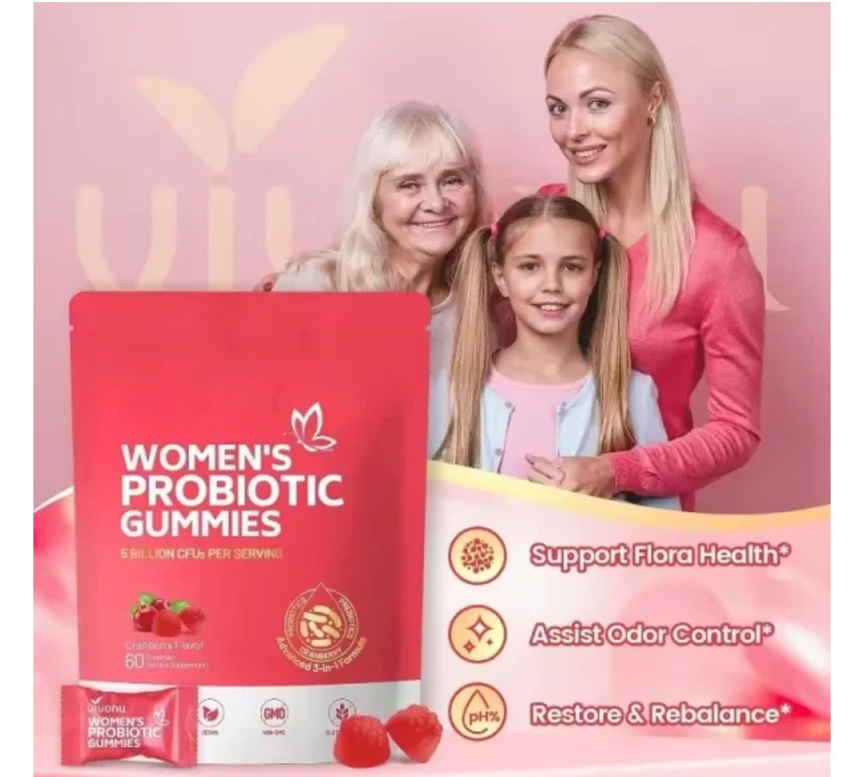 Women's Probiotic Gummies — Cranberry